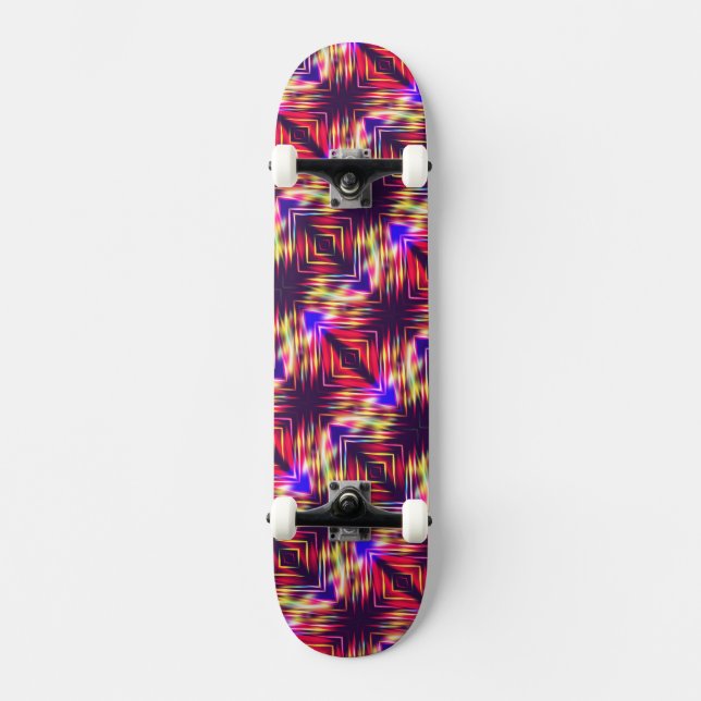 Skateboard Jolies lignes abstraites colorées (Recto)