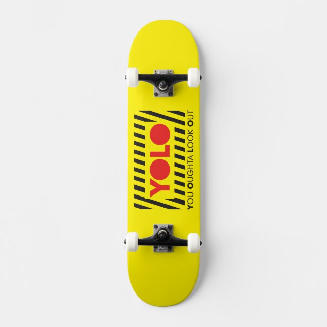 Skateboard JOLO avec prudence rouge (Recto)