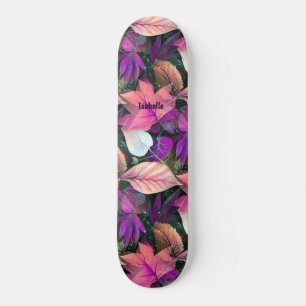 Skateboard Jouer Pink Swag Foliage dans un style artistique m