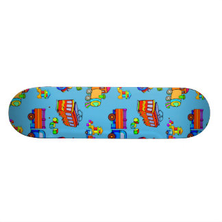 Skateboard Jouets - camions et trains rouges d'orange
