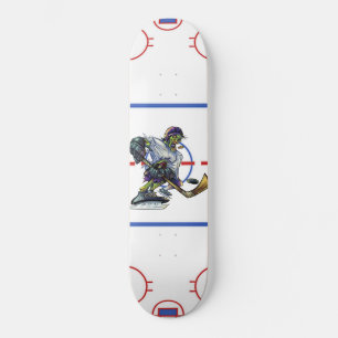 Skateboard Joueur de hockey zombie au centre de la glace mang