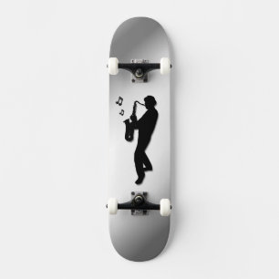 Skateboard Joueur de saxophone Silver