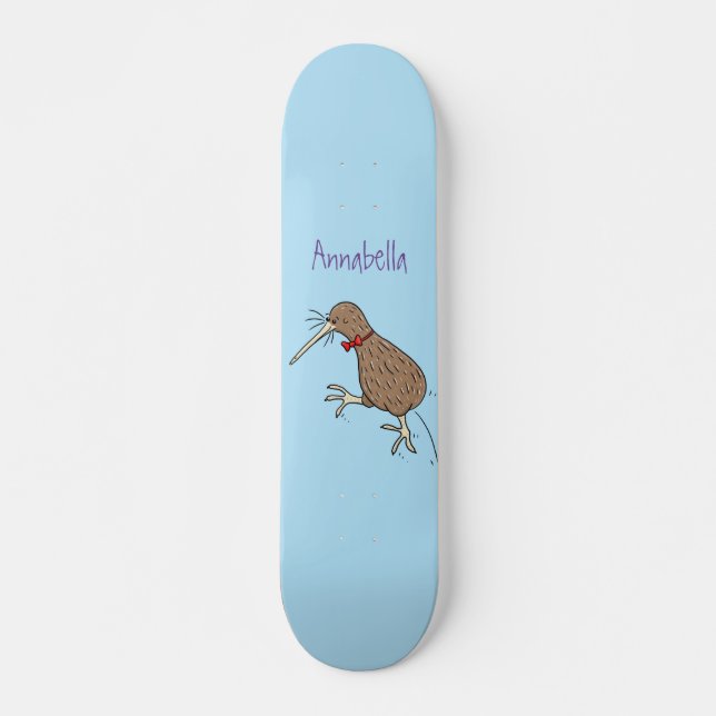 Skateboard Joyeux kiwi de saut avec dessin de cravate arc (Devant)