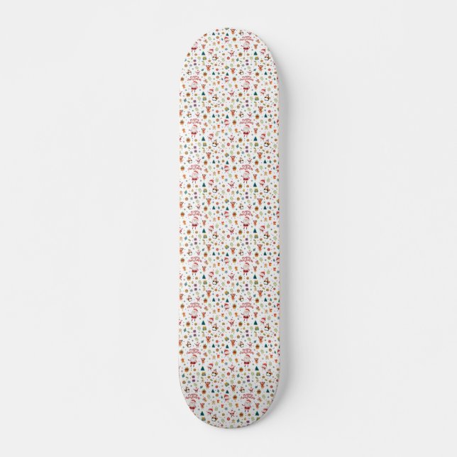 Skateboard Joyeux Motif de Noël (Devant)