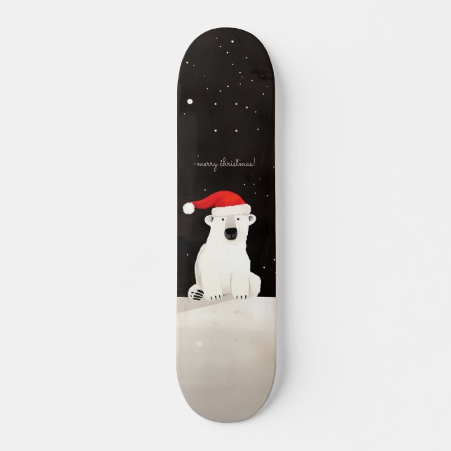 Skateboard Joyeux Ours Polaire De Noël ! (Devant)