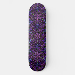 Skateboard Kaléidoscope Rêves violet noir vert