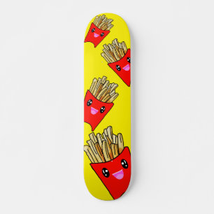 Skateboard Kawaii French Fries Fast Food Coloré