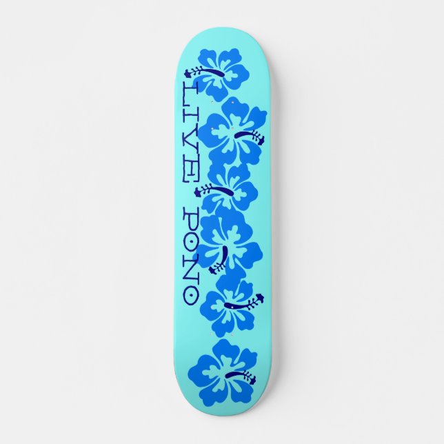 Skateboard Ketmie hawaïenne "Pono vivant" rétro rad (Devant)