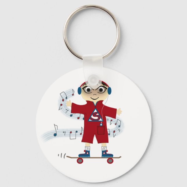 Skateboard Kid Keychain (Front)