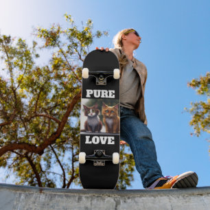 SKATEBOARD KITTENS CAT ART PURE LOVE SKATEBOARDS