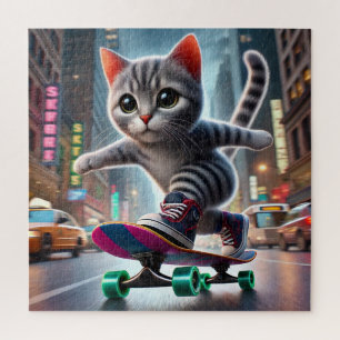 Skateboard Kitty Puzzle