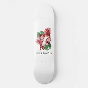 Skateboard Koi Fish Style japonais Script Art oriental