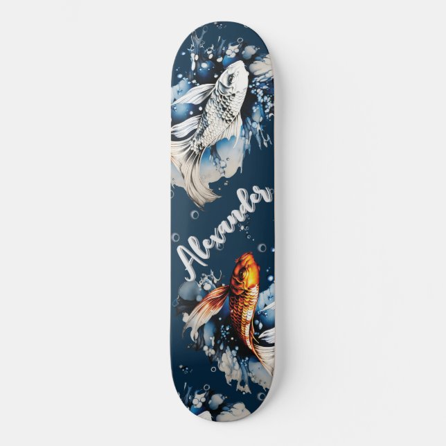 Skateboard Koifish et bulles éditent le nom (Recto)