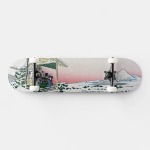 Skateboard Koishikawa Tea House View Mt Fuji par Hokusai
