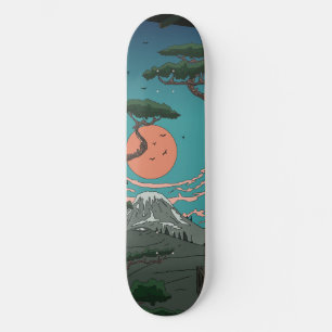 Skateboard Konnichiwa Soleil Couchant Japonais