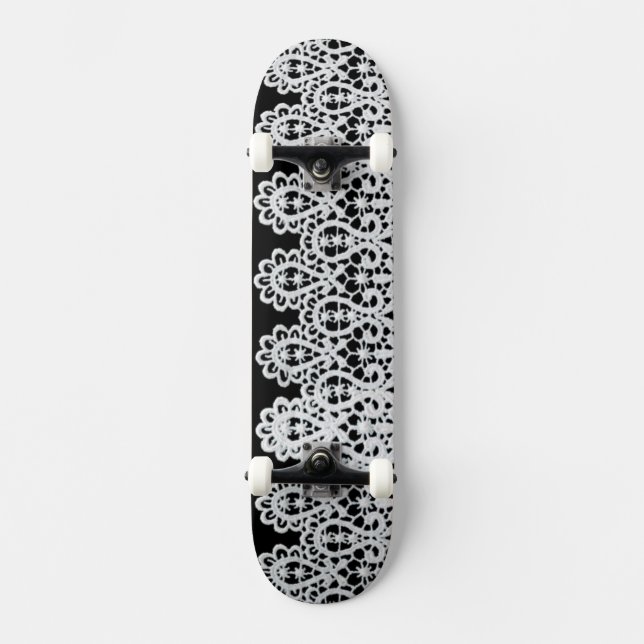 Skateboard La dentelle blanche forme une frontière sensible (Recto)