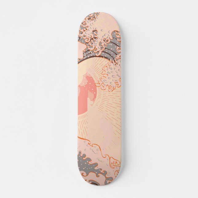 Skateboard La grande vague de kanagawa au lever du soleil (Devant)