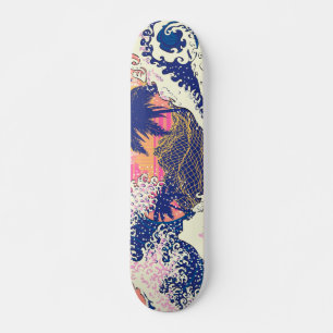 Skateboard La grande vague de kanagawa et de palmiers