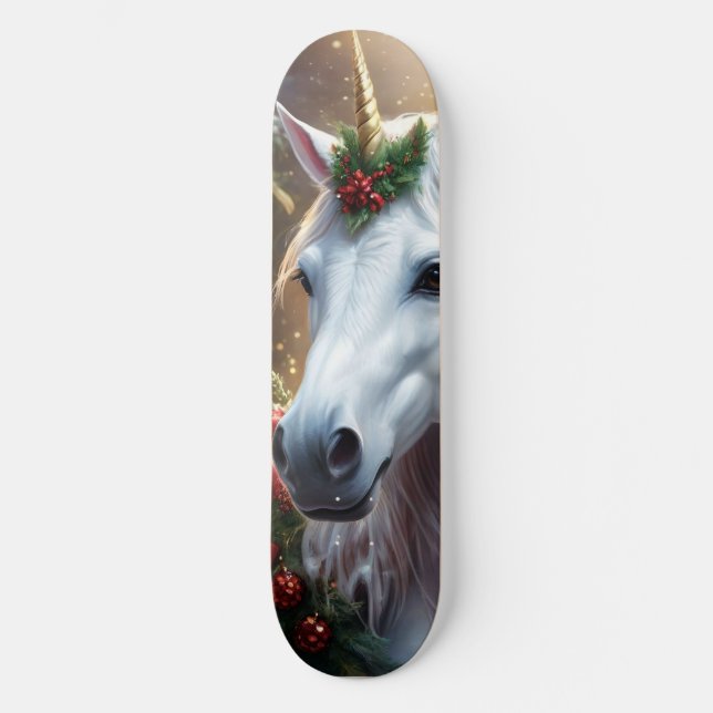 Skateboard « La Licorne de Noël » (Recto)