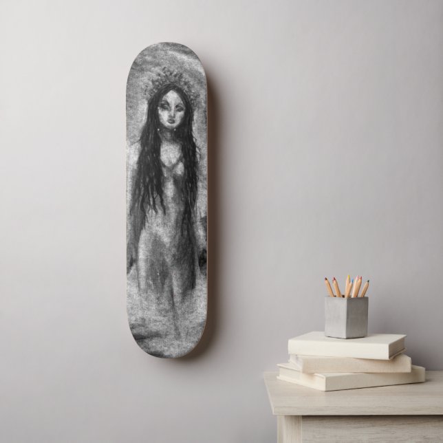 Skateboard La Luna Dark Angel Fairy Goth Woman Art original (Art mural)