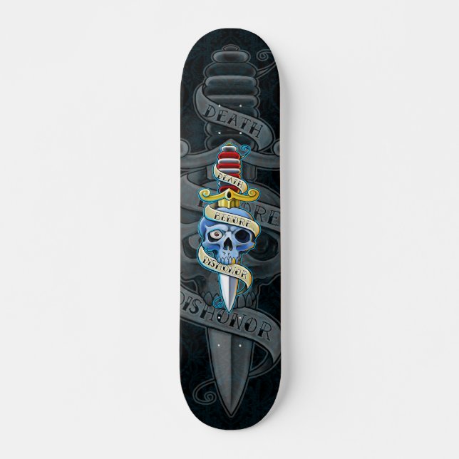 Skateboard La mort avant conception de couteau de déshonneur (Devant)