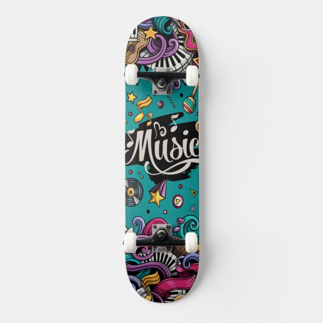 Skateboard La musique est panneau de patin de la vie (Recto)
