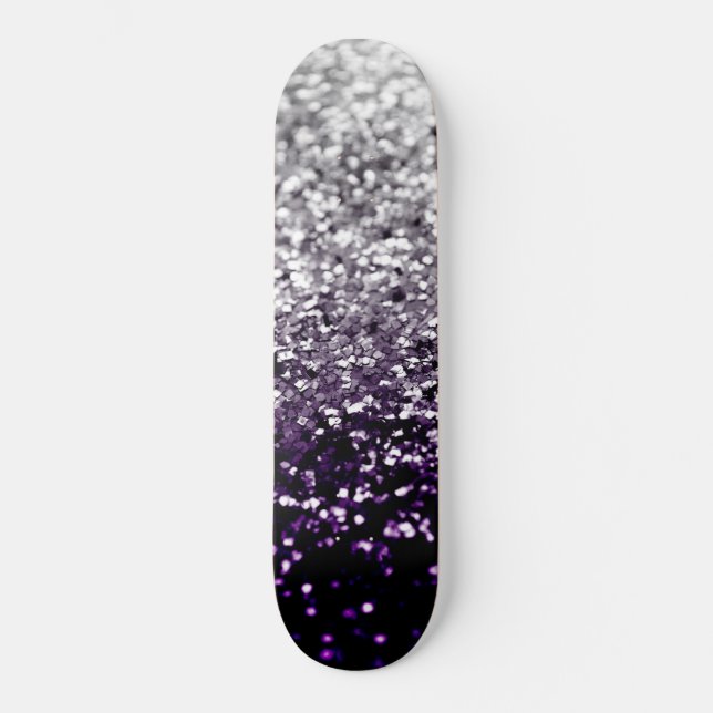Skateboard La nuit noire et la Parties scintillant d'argent n (Recto)