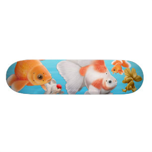 Skateboard La planche à roulettes de poisson rouge