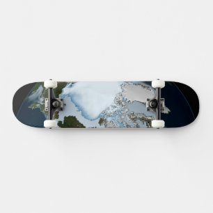 Skateboard La Planète Terre Montre La Couverture De Glace De
