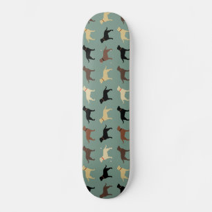Skateboard Labrador Retriever Dog Silhouettes Pattern Labs
