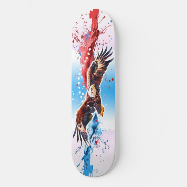 Skateboard L'aigle à tête blanche survole une tache de rouge, (Recto)