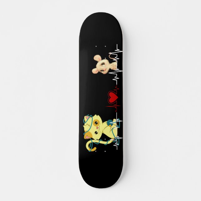 Skateboard L'amour entre chat et souris (Devant)