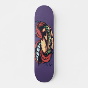 Skateboard Langue de bouche et hamburger