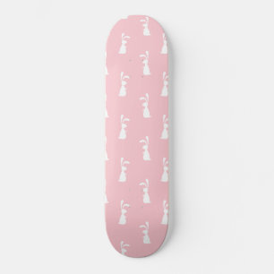 Skateboard Lapin à motif couleur pastel Fond rose animal de c