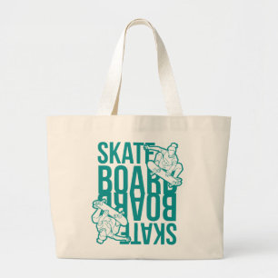 skateboard large tote bag