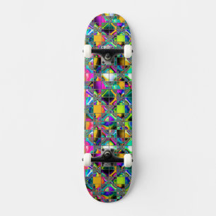 Skateboard L'art de la mosaïque arc-en-ciel des années 90