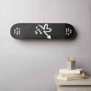 Skateboard L'art de rue Cœur Amour est Blanc et Noir