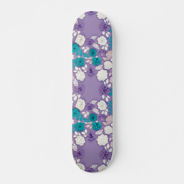 Skateboard Lavande florale (Devant)