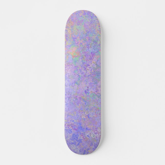 Skateboard Lavande psychédélique Purple Neon Pastel Abstrait (Devant)