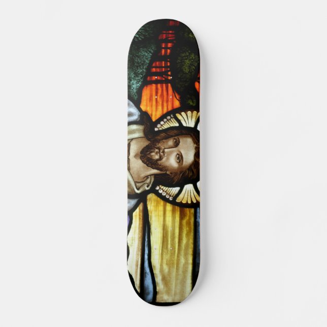 Skateboard Le Bon Pasteur; Jésus sur le vitrail (Recto)