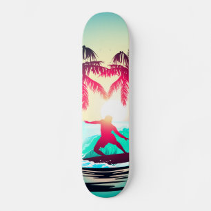 Skateboard Le surf aux palmiers