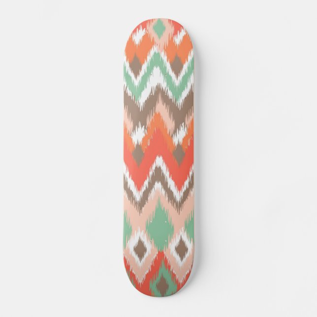 Skateboard Le zigzag aztèque tribal de chevron barre le motif (Recto)
