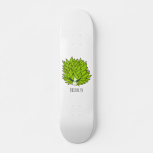 Skateboard Leaf slug cartoon illustration