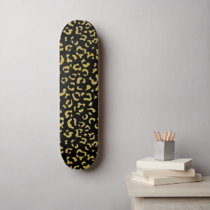 Skateboard Leopard d'or, Parties scintillant d'or, Motif de l