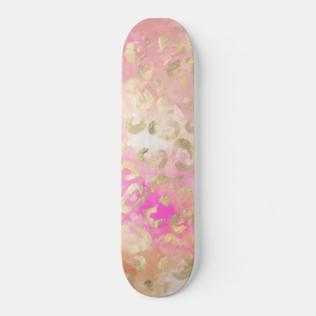 Skateboard Leopard Peinture série Design 5 (Recto)