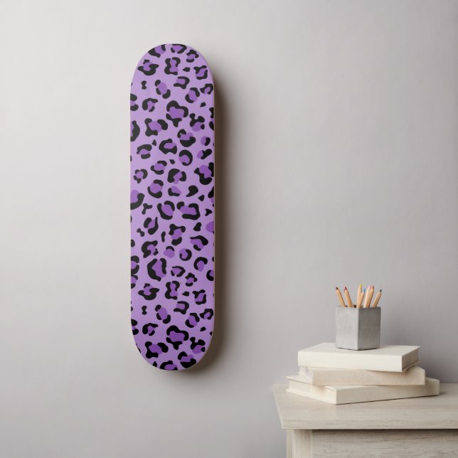 Skateboard Leopard Print, Léopard Spots, Purple Leopard (Art mural)