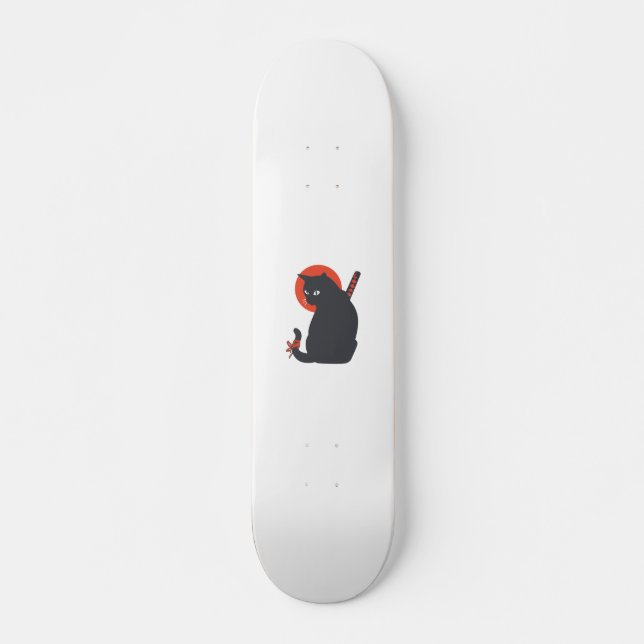 Skateboard Les chats en guerrier Samurai - Choisir la couleur (Devant)