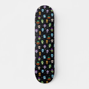 Skateboard Les monstres d'Halloween font des visages effrayan