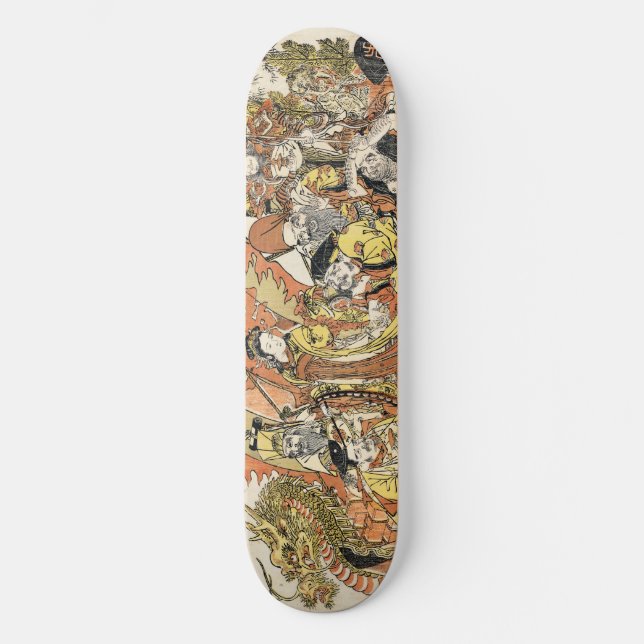 Skateboard Les Sept Dieux Bonne Fortune dans le Bateau au Tré (Recto)