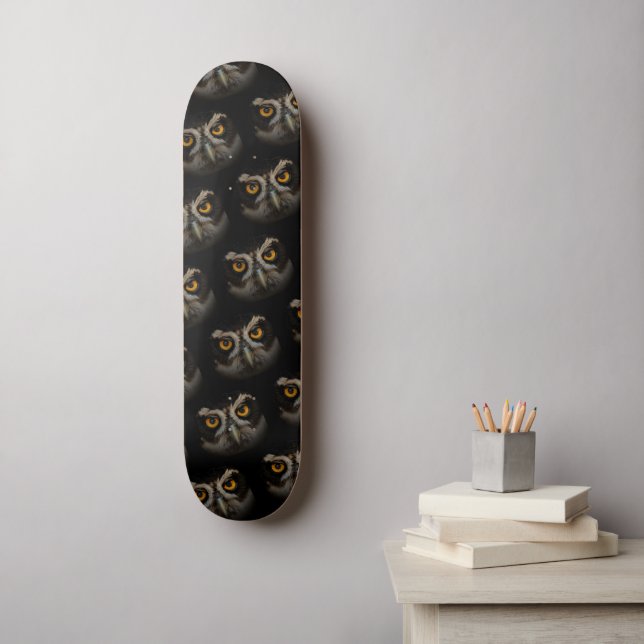 Skateboard Les yeux dorés d'une chouette spectaculaire (Art mural)